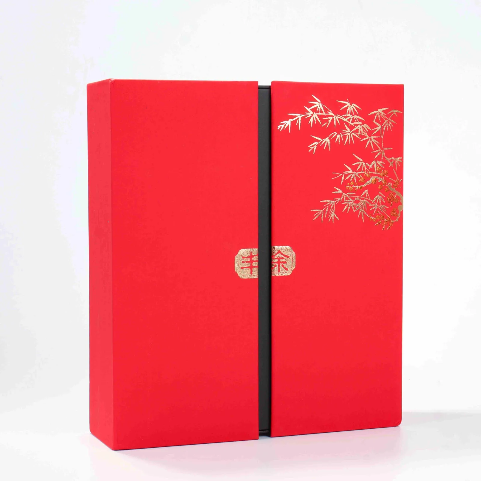 Festive Two-Bottle Wine Gift Box with Bag