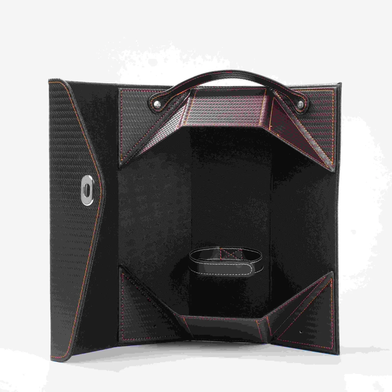 PU Leather Single-Bottle Wine Gift Box with Handle
